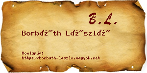Borbáth László névjegykártya