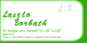 laszlo borbath business card